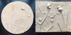 botanical platercast made with foraged wild flowers